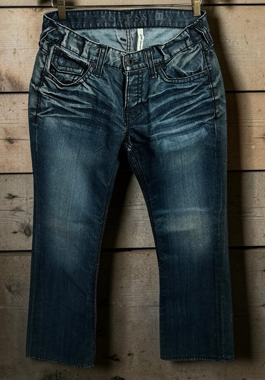 Guess Jeans Mens 31 x 32 Falcon Slim Boot Cut Button Fly Y2K Fashion Pant